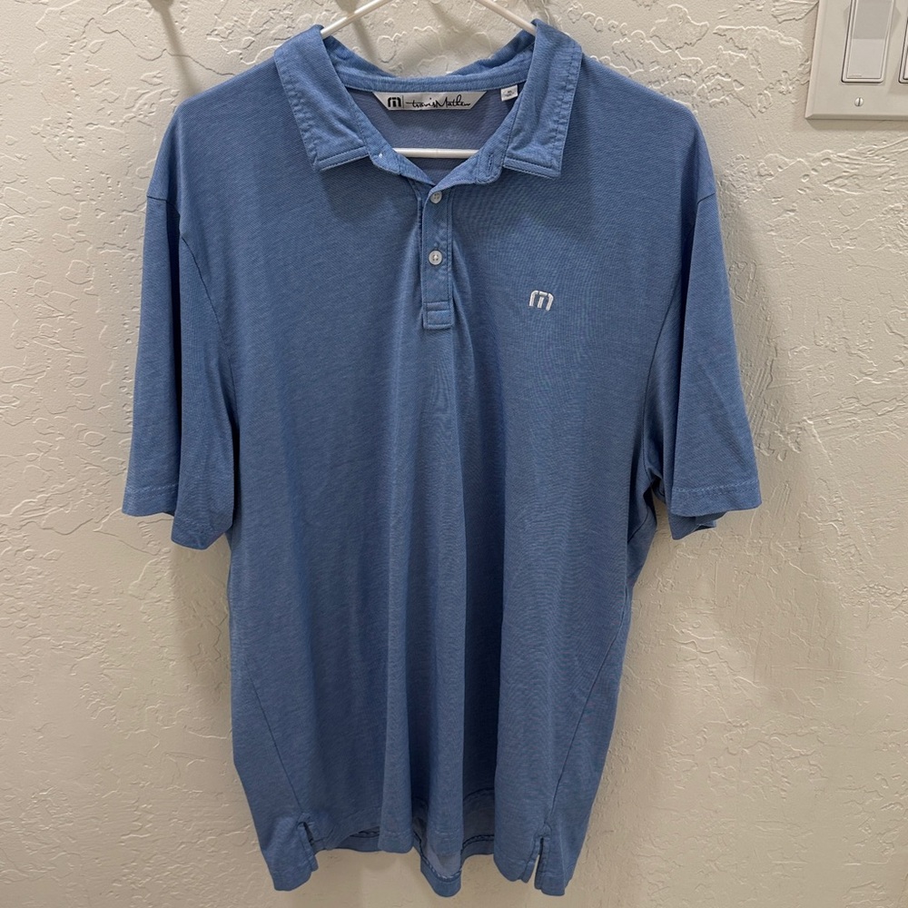 Travis Mathew Light Blue Polo Shirt XL